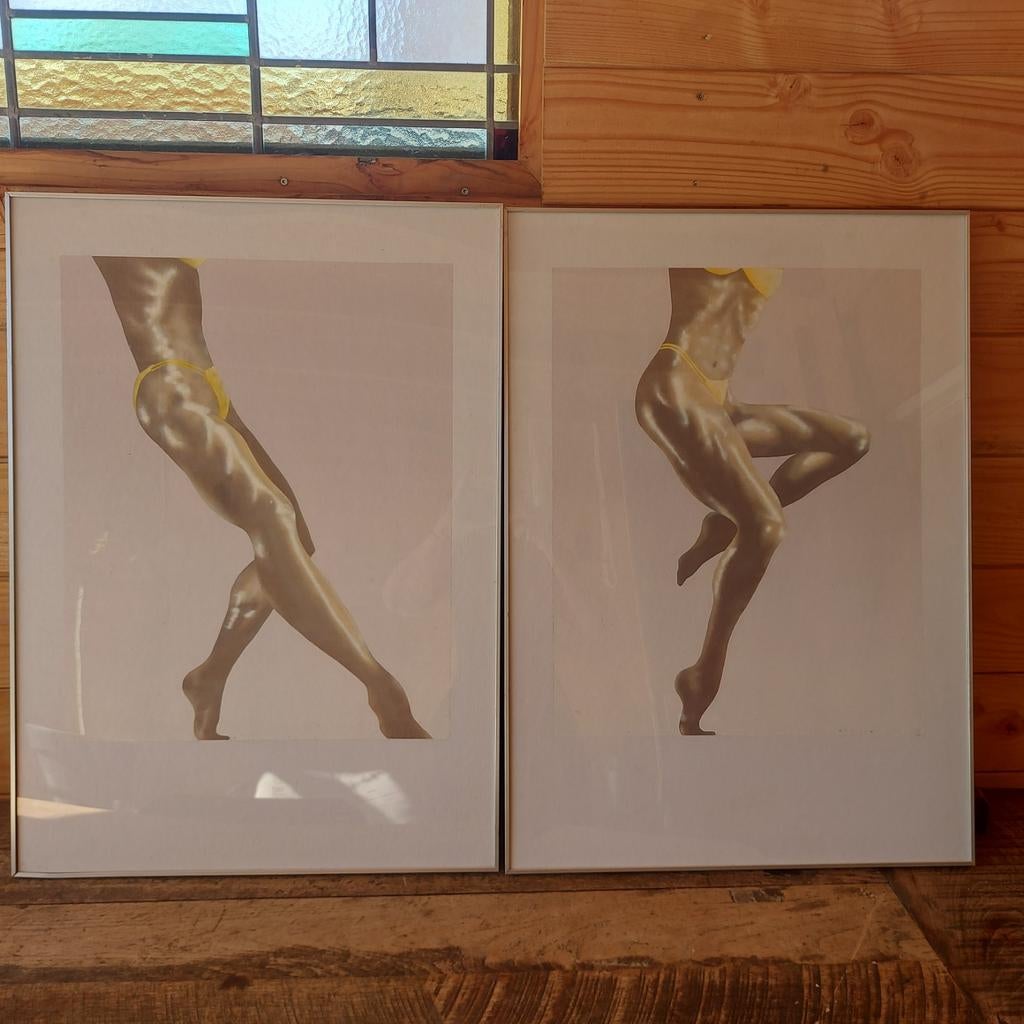 2 Airbrush Schilderijen in Stevige Lijst, Antiek en Kunst, Ophalen