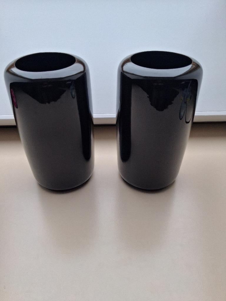 twee mooie zwarte vazen, Huis en Inrichting, Woonaccessoires | Vazen, Zwart, Aardewerk of Porselein, Ophalen of Verzenden, Zo goed als nieuw