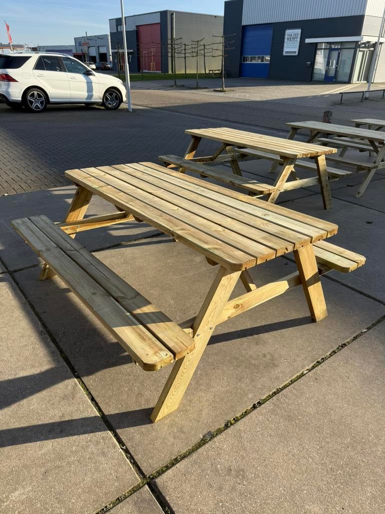 Zware picknicktafels! 180CM tot 300CM Tuintafel Picknickbank, Tuin en Terras, Picknicktafels, Ophalen, Nieuw, Inklapbaar, Rechthoekig