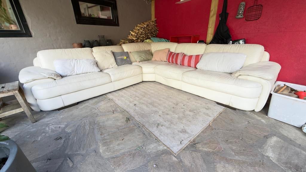 Gratis: Super comfortabele leren hoekbank van (300x300 cm), Ophalen, Gebruikt, Hoekbank, 300 cm of meer