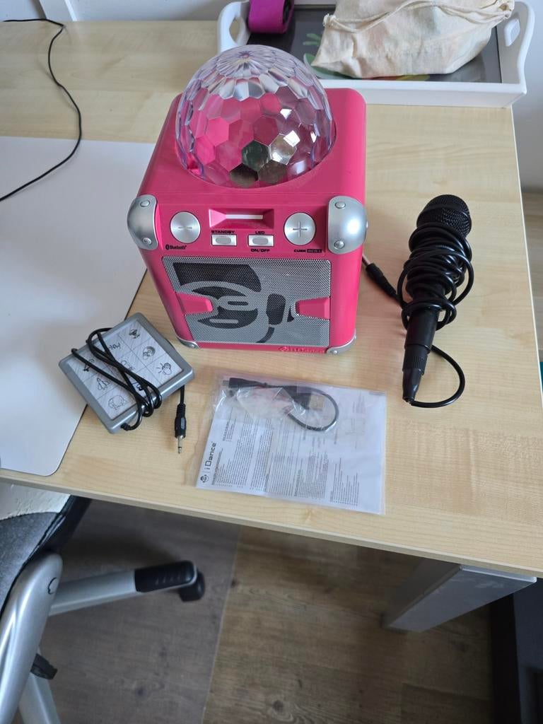 iDance Cube BC5L Karaoke Machine met Microfoon en Licht, Ophalen of Verzenden, Gebruikt, Complete set