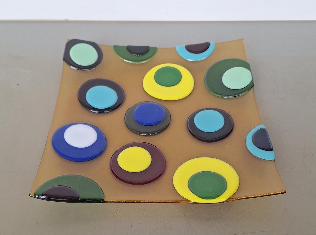 div. glasfusion glasfusie schaal schaaltjes glas-kunst art, Ophalen of Verzenden