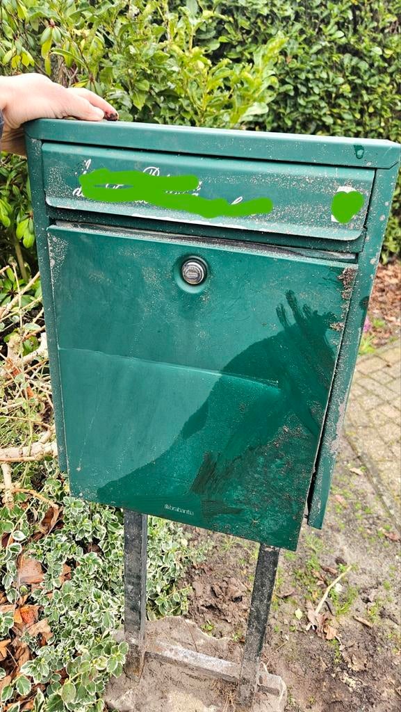 Brievenbus met palen in beton - Groen, Tuin en Terras, Brievenbussen, Ophalen, Gebruikt, Beton, Staande brievenbus