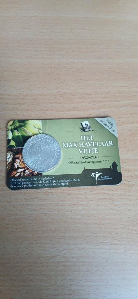 Het Max Havelaar Vijfje, Postzegels en Munten, Munten | Nederland, Ophalen of Verzenden, Koningin Beatrix, Euro's, Losse munt