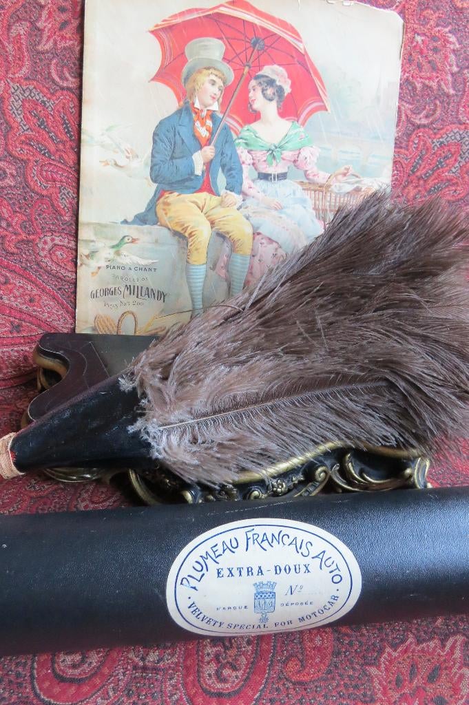 Antieke Franse "Plumeau Français Auto" duster c.1910-1920, Antiek en Kunst, Antiek | Overige Antiek, Ophalen of Verzenden