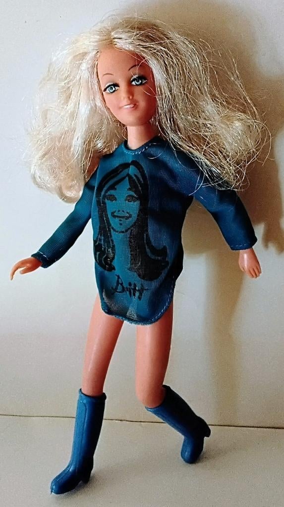 Vintage Disco Girls barbie pop Britt van Hasbro uit jaren 70, Ophalen of Verzenden, Gebruikt, Fashion Doll