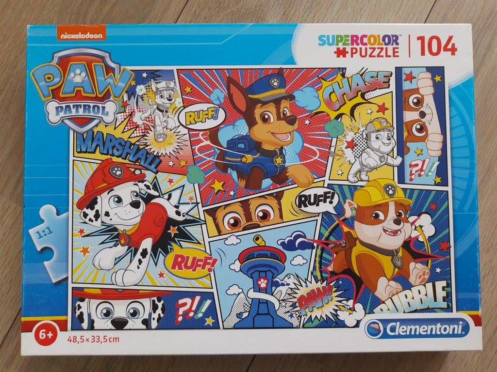 Paw Patrol puzzel - 104 stukjes - Clementoni, Ophalen of Verzenden, Meer dan 50 stukjes, Zo goed als nieuw