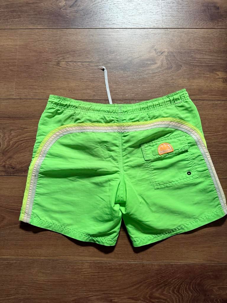 Sundek Zwemshort Neon Groen met Strepen maat M, Kleding | Heren, Badmode en Zwemkleding, Ophalen of Verzenden, Maat 48/50 (M)