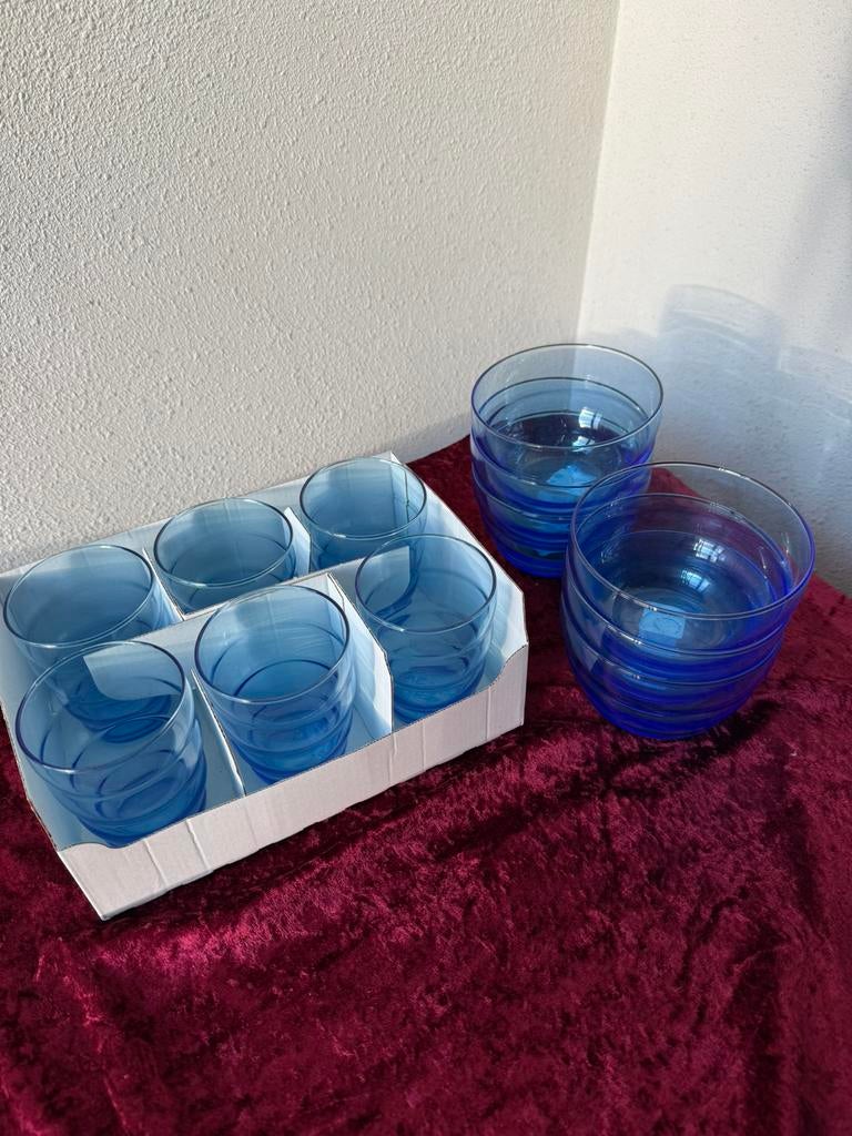 IKEA SKOJA blauw 6 glazen en 6 kommen NIEUW by Henrik Preutz, Ophalen, Nieuw, Glas, Kom(men)