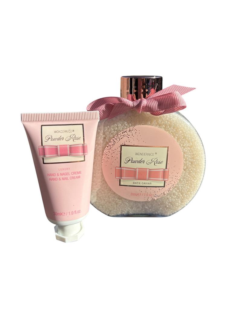 Nieuw! Wondernice Powder Rose set Hand Cream Bad Kaviaar, Ophalen of Verzenden, Nieuw, Bad & Douche