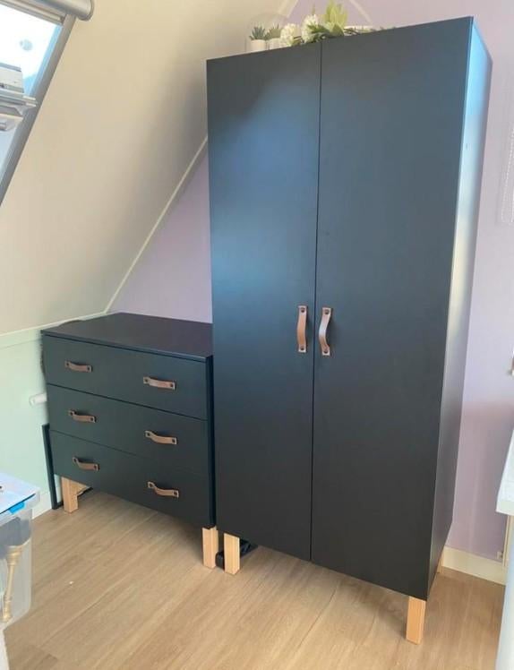 Bopita ladenkast en kledingkast zwart, Huis en Inrichting, Kasten | Roldeurkasten en Archiefkasten, Ophalen of Verzenden, 25 tot 50 cm