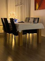 eetkamertafel en 6 stoelen, Ophalen, Gebruikt, 4 tot 6 stoelen