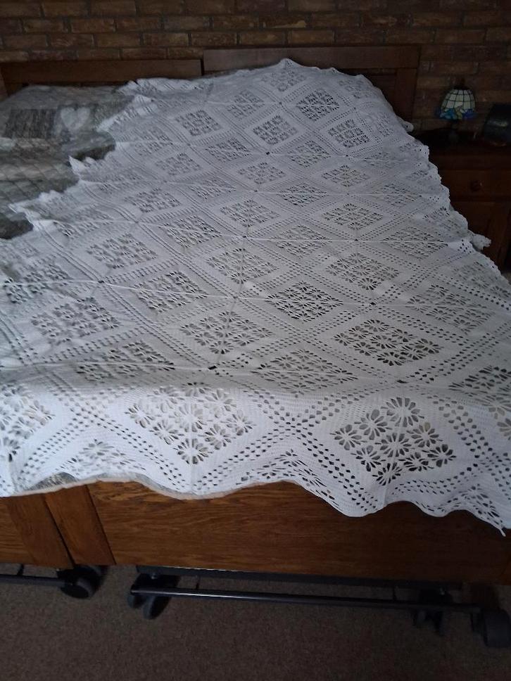 1 persoons spei gehaakt, Huis en Inrichting, Woonaccessoires | Plaids en Woondekens, Gebruikt, Ophalen of Verzenden