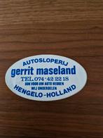 6236 Autosloperij Gerrit Maseland Sticker Hengelo Holland, Ophalen of Verzenden