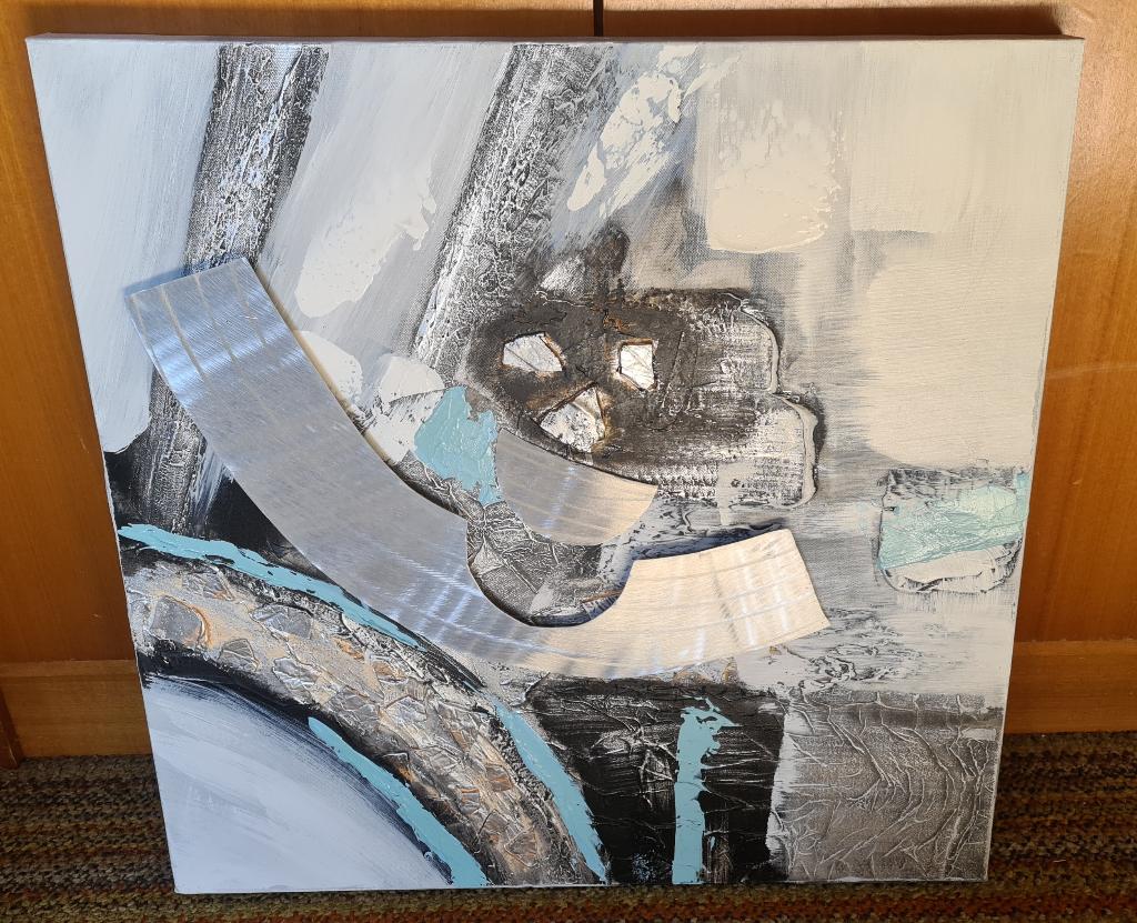 Schilderij (collage) op canvas, Huis en Inrichting, Woonaccessoires | Schilderijen, Tekeningen en Foto's, Ophalen, 50 tot 75 cm