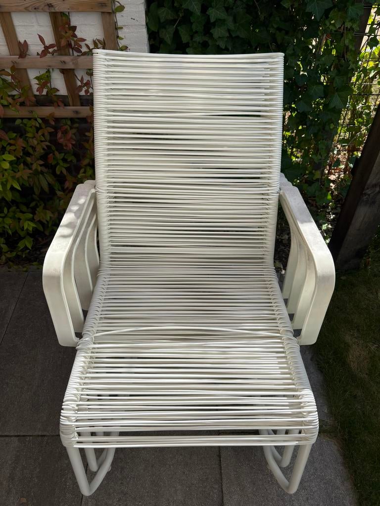 4 Ikea VÄSMAN tuinstoel(en) wit, Ophalen, Gebruikt, Kunststof