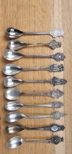 Verzameling van 10 Antieke Theelepeltjes - Diverse Motieven, Antiek en Kunst, Antiek | Bestek, Ophalen of Verzenden