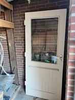 Massieve buitendeur 88x202 cm met glas, Doe-het-zelf en Verbouw, Ophalen, Gebruikt, 80 tot 100 cm, Buitendeur
