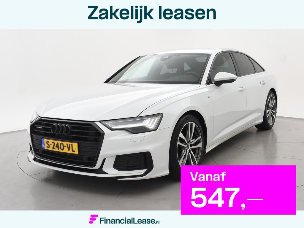 Audi A6 Limousine 50 TFSIe 299 PK PLUG-IN QUATTRO 2X-LINE OR, Automaat, Gebruikt, 4 cilinders, Leder en Stof