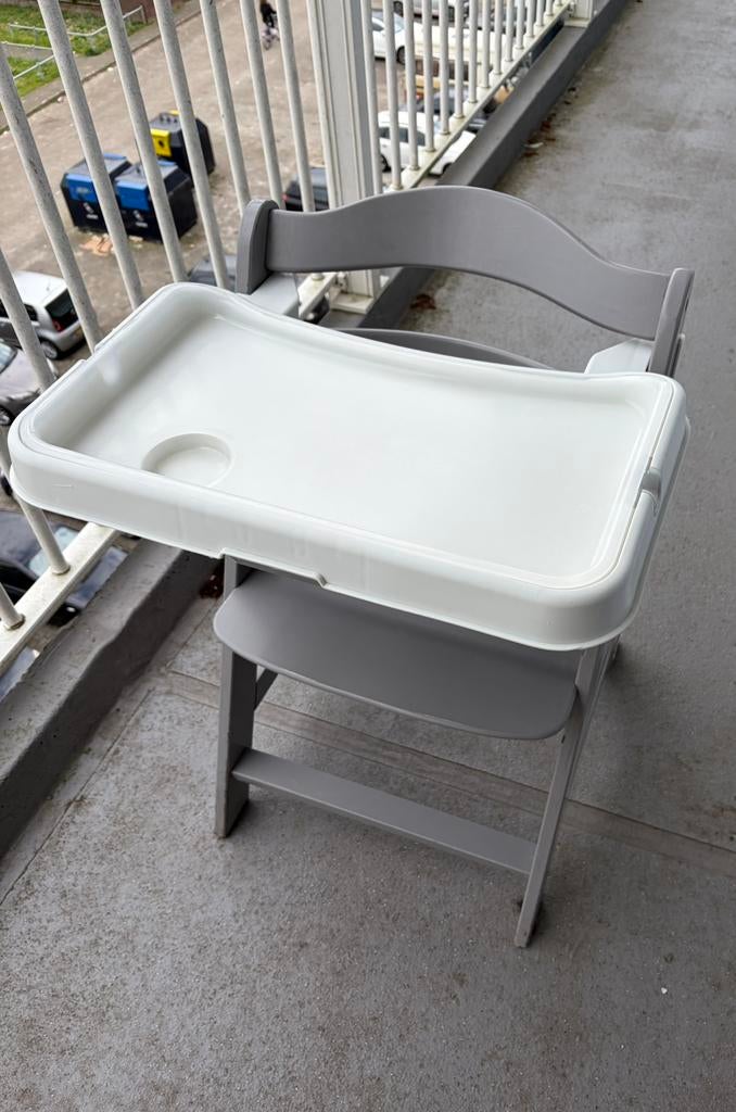 Hauck (meegroei)kinderstoel + wipper/newbornset (grijs), Ophalen, Gebruikt, Meegroeistoel, Afneembaar eetblad