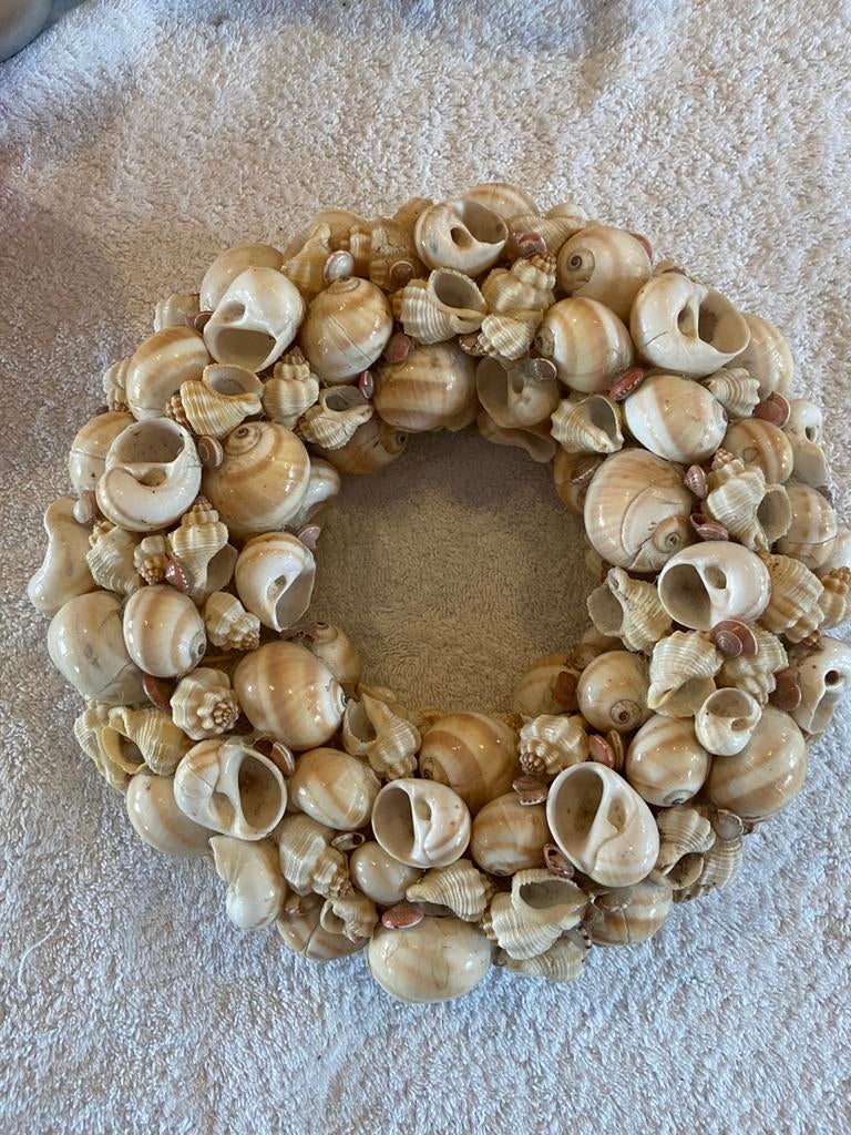 Schelpenkrans 25 cm, Ophalen of Verzenden, Zo goed als nieuw