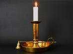 Grote messing blaker kandelaar met kaarsendover, Ophalen of Verzenden, Koper of Brons