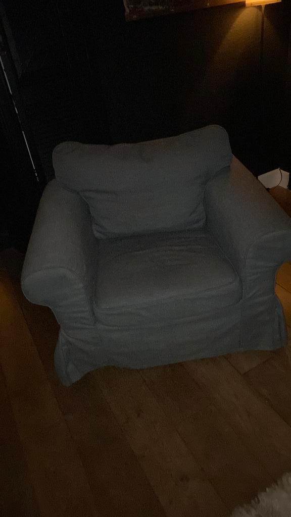 Donkergrijze ektorp hoes fauteuil, Huis en Inrichting, Fauteuils, Zo goed als nieuw, 75 tot 100 cm, Ophalen of Verzenden