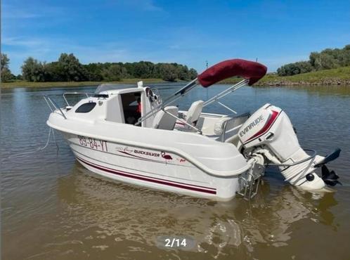 KAJUITBOOT QUICKSILVER FLAMINGO+EVINRUDE 40PK-BJ 2015, Watersport en Boten, Vis- en Consoleboten, Zo goed als nieuw, 3 tot 6 meter