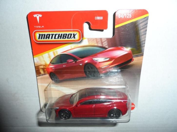 Matchbox - Tesla Model 3 (rood) 1:64, Hobby en Vrije tijd, Modelauto's | Overige schalen, Nieuw, Auto, Ophalen of Verzenden