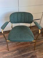 Zuiver lage stoel groen met goud, Huis en Inrichting, Stoelen, Ophalen, Overige kleuren, Zo goed als nieuw, Metaal