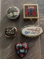 5 pillen doosjes Israël naaigerei hartje, Antiek en Kunst, Ophalen of Verzenden