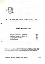 MACINTOSH PRODUCT AVAILABILITY LIST, Computers en Software, Vintage Computers, Verzenden