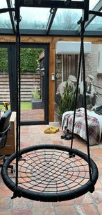 Vogelnestschommel netschommel zwart stalen frame, Ø 93cm, Kinderen en Baby's, Speelgoed | Buiten | Speeltoestellen, Ophalen, Zo goed als nieuw