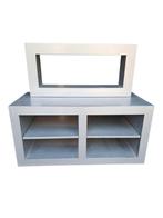 Stalen kast + wandrek - industrieel design, Ophalen, 50 tot 100 cm, Zo goed als nieuw, Industriële