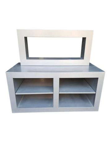 Stalen kast + wandrek - industrieel design beschikbaar voor biedingen