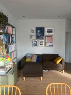 Bruine bank ikea Karlstad 2-3 zits met losse poef / hoekbank, Ophalen, Gebruikt, Hoekbank, Driepersoons