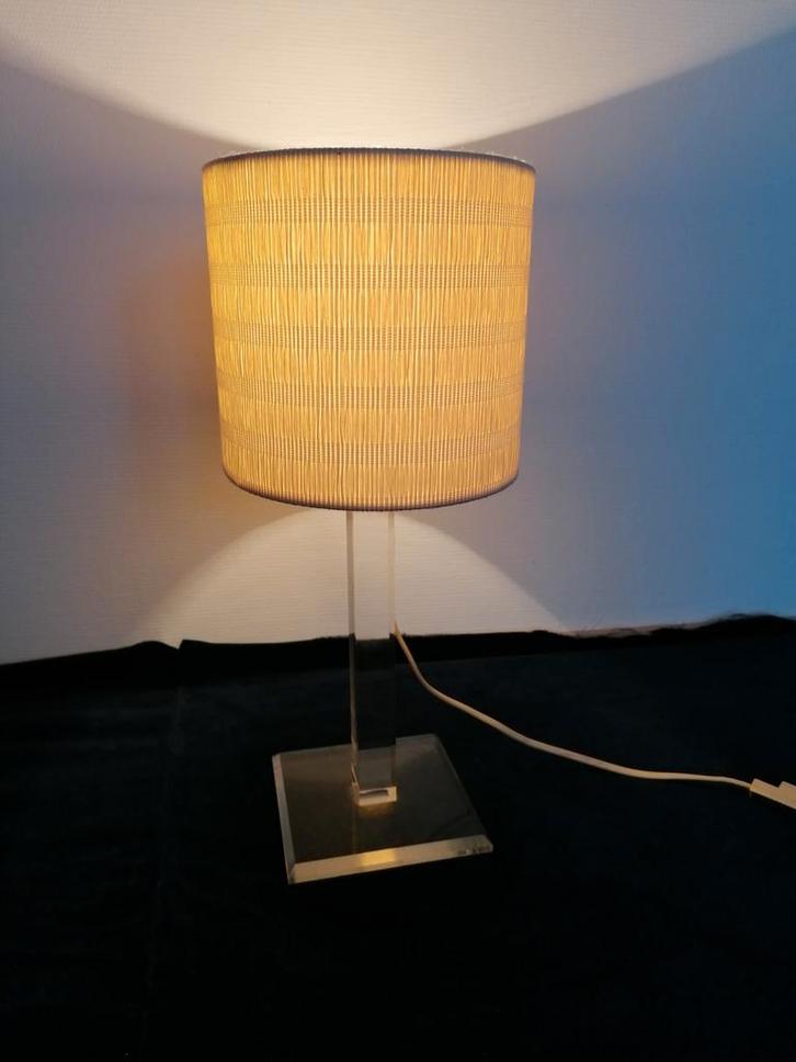 Vintage Jaren 70 Tafellamp Perspex Voet, Huis en Inrichting, Lampen | Tafellampen, Minder dan 50 cm, Ophalen of Verzenden