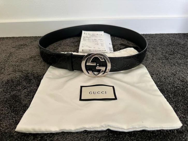 Gucci riem, Kleding | Dames, Riemen en Ceinturen, Gedragen, 90 tot 100 cm, Zwart, Echt leder, Ophalen of Verzenden