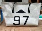 Zeildoek Tas - Uniek & Handgemaakt!, Sieraden, Tassen en Uiterlijk, Tassen | Damestassen, Ophalen of Verzenden, Nieuw, Wit, Shopper