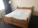 2 persoons bed met matras en topper, Huis en Inrichting, Ophalen, Gebruikt, Bruin, Tweepersoons