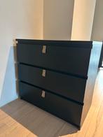 MALM Chest of 3 drawers, black-brown, 80x78 cm, Ophalen, Overige materialen, Gebruikt, 50 tot 100 cm