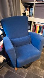 Blauwe fauteuil - gebruikt, goede staat, Huis en Inrichting, Fauteuils, Ophalen, Gebruikt, 75 tot 100 cm, 75 tot 100 cm