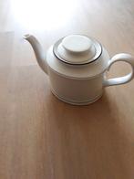 Aardewerk theepot en theelichtje nieuw wit met blauw randje, Huis en Inrichting, Keuken | Servies, Ophalen, Overige typen, Nieuw