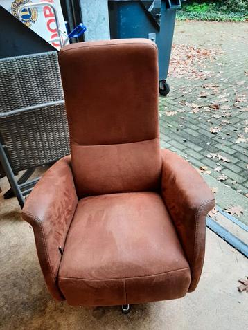 Cognac Relaxfauteuil Suède Velours beschikbaar voor biedingen