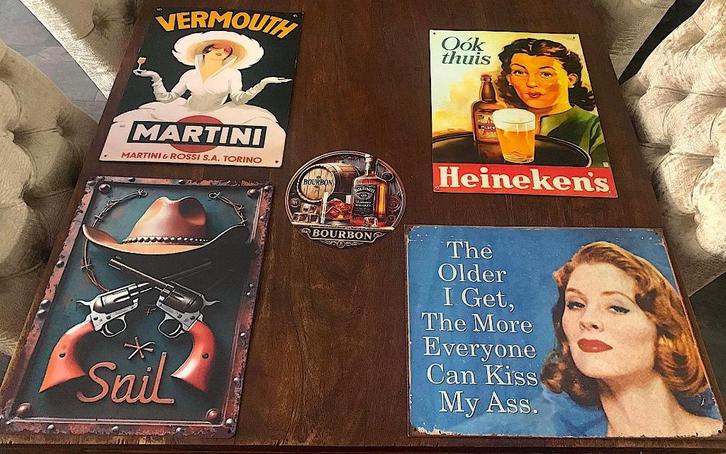 Mancave cafe exclusive wand bordjes zie foto, Verzamelen, Merken en Reclamevoorwerpen, Nieuw, Reclamebord, Ophalen of Verzenden