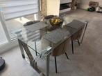 Glazen Eettafel met Stoelen - Wegens Nieuwe Keuken!, Huis en Inrichting, Tafels | Eettafels, Ophalen, 50 tot 100 cm, 150 tot 200 cm