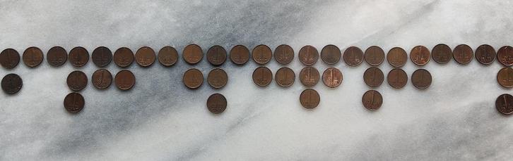 42 muntjes van 1 cent, Postzegels en Munten, Munten | Nederland, 1 cent, Ophalen of Verzenden