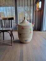 Afrikaanse zeegras wasmand creme handgemaakt in Senegal, Ophalen of Verzenden, Nieuw, Rond, Riet