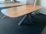 Deens ovale tafel met dikke matrixpoot in 200 240 of 280x100, Ophalen, 100 tot 150 cm, Vijf personen of meer, Metaal