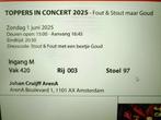 Twee mooie zitplaatsen voor Toppers - 1 juni, Tickets en Kaartjes, Twee personen, Juni, Levenslied